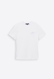 Ivory T-shirt on plain background, front view – East Vibe